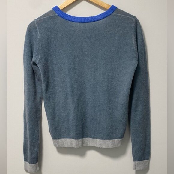 In Bed With You Knit Cardigan Gray & Blue Size S — Alpaca Wool - Made in Italy - Picture 3 of 8